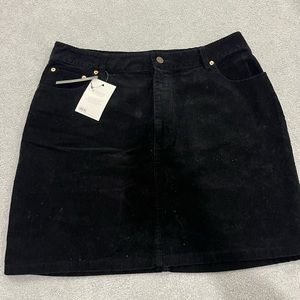 ASOS NWT black corduroy high waisted skirt
